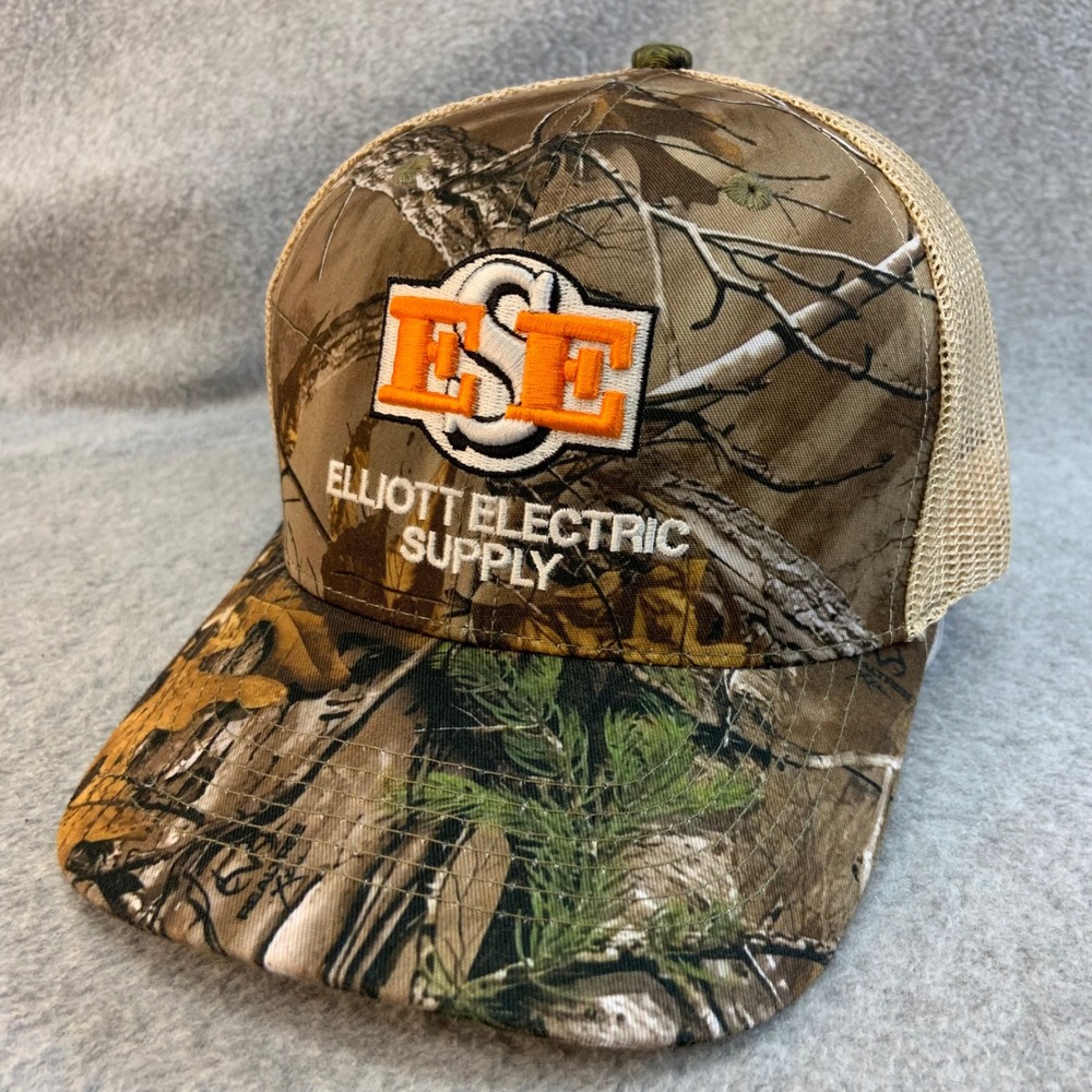 Elliott Electric Supply Mens Camo Classic TL Caps Trucker Hat Snapback OSFM